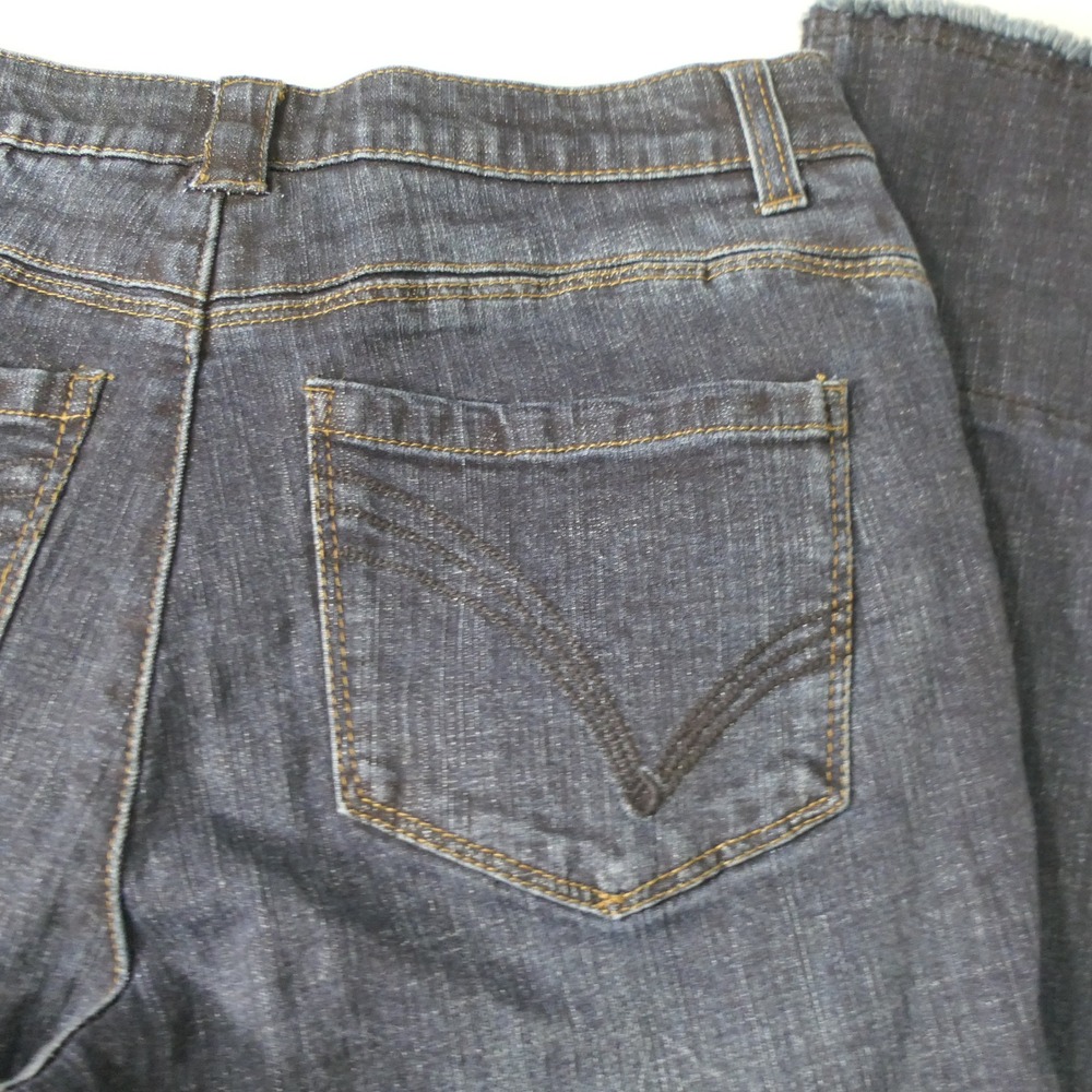 Democracy Womens Jeans 4 Blue Absolution Straight Leg Boho Edgy Raw Hem Slit - Picture 9 of 9